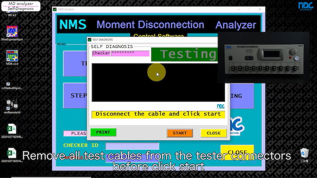 Self-Diagnosis function of Moment Disconnection Tester