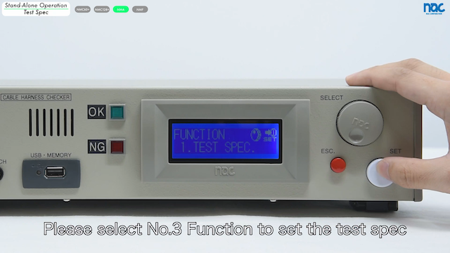 Setting the test spec for Cable Harness Testers