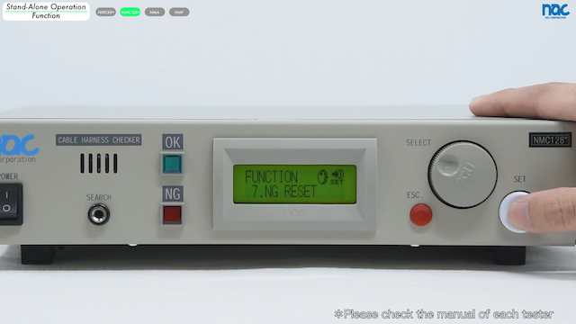 NG-Reset function of NMC128+ for the Cable Test by PLC