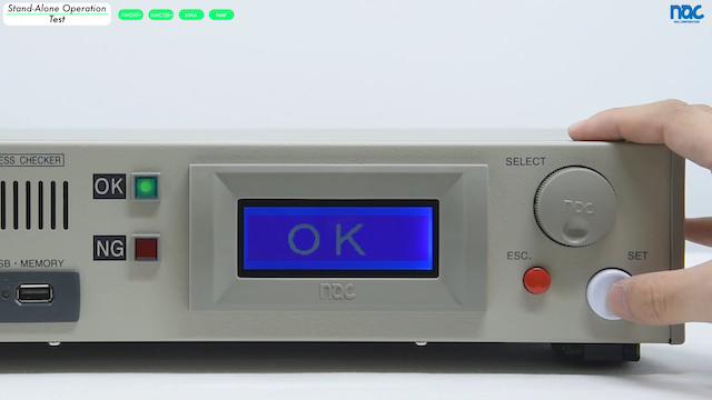 OK display of the cable harness tester