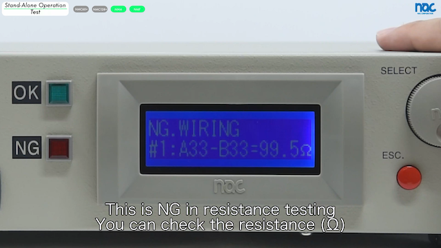 Checking NG Resistance Values in cable harness testing