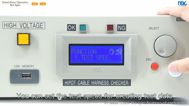 Hi-Pot Cable Harness Testers_Test Spec