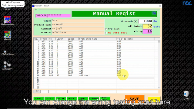 How to set the resistance value for each circuit of cable harness by WireExpress