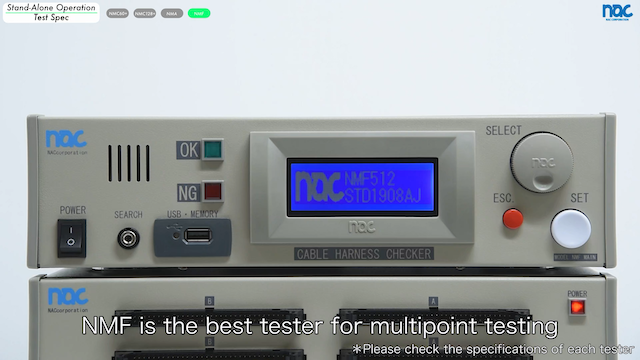 Setting the test spec for Cable Harness Tester NMF