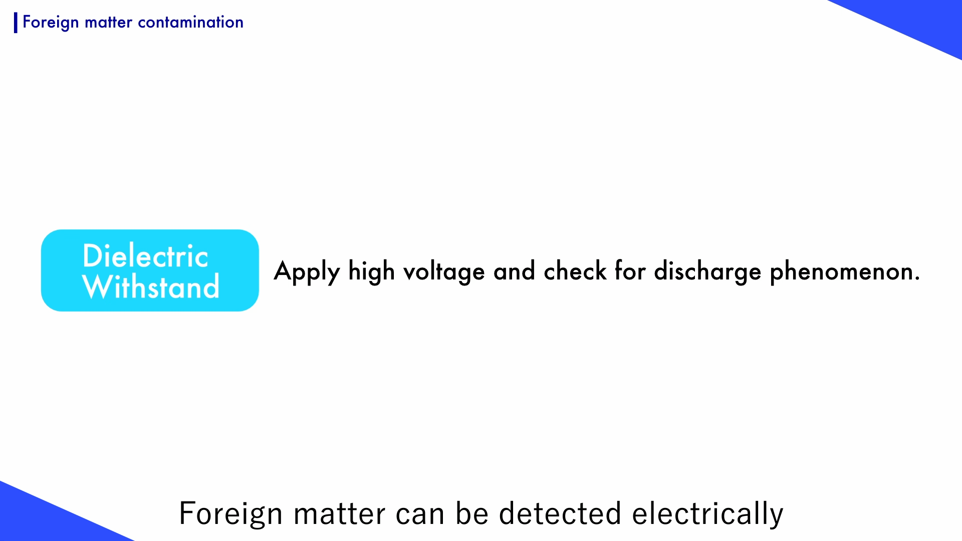 Foreign matter in the connector can be detected in the withstand voltage test electrically