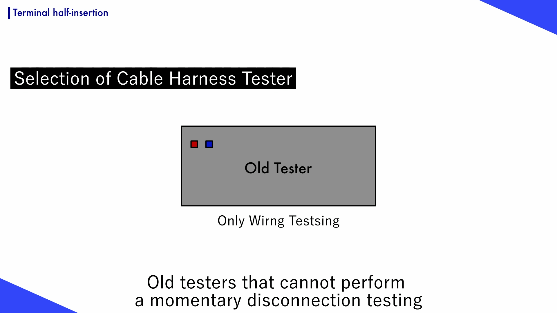 Old cable tester cannot check for momentary disconnections 