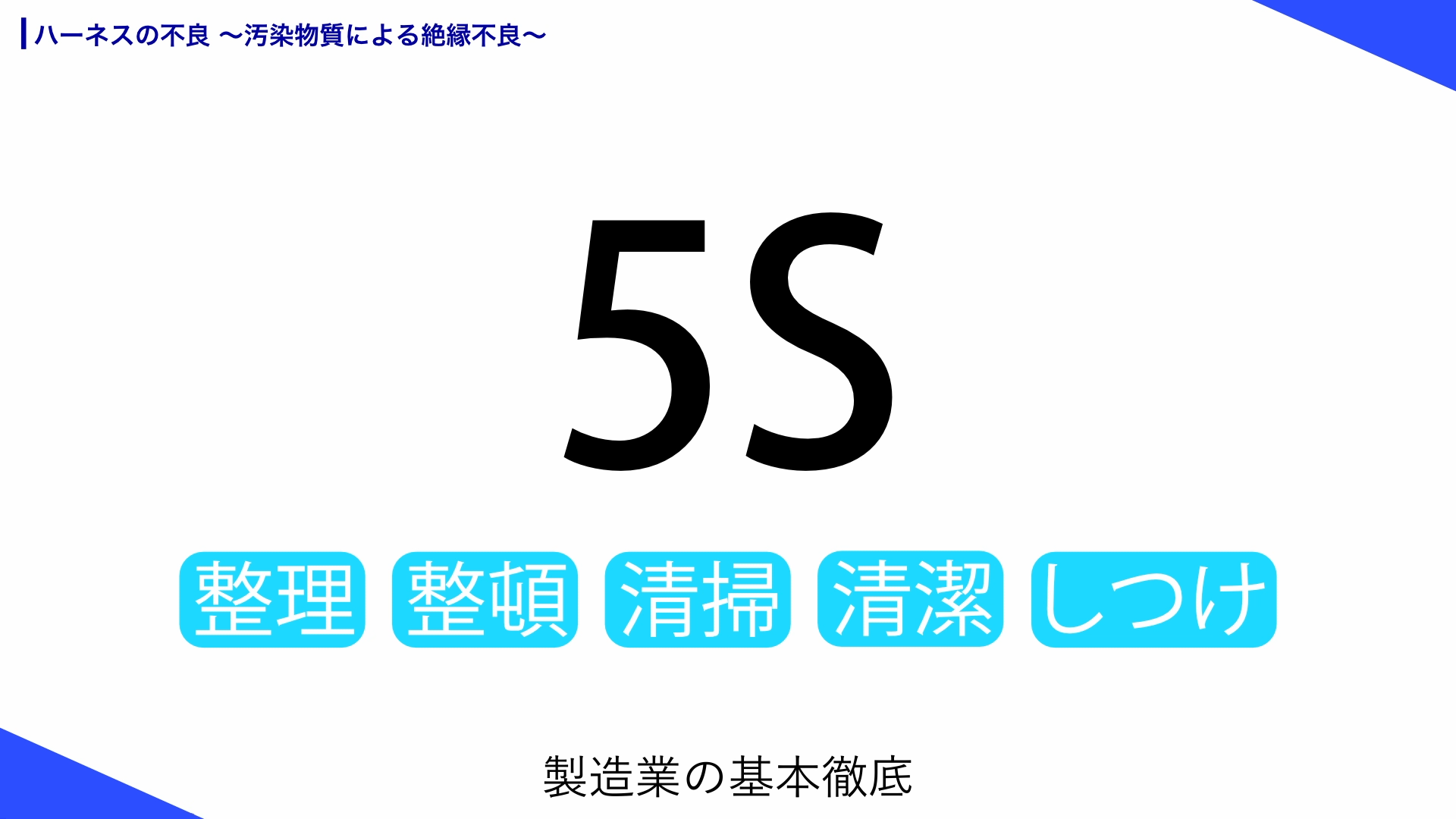 5Sを徹底することでケーブルやコネクタ内部にホコリの付着を予防