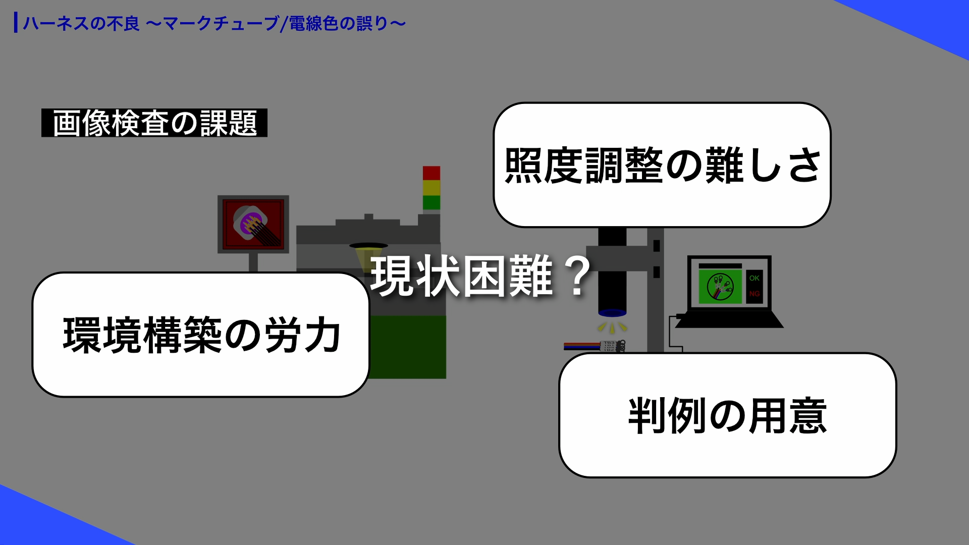 画像検査にてマークチューブや電線色を判定することの難しさ